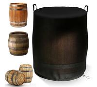 Housse de citerne de pluie imperméable en tissu Oxford 420D, bâche complète avec cordon de serrage et poignées, idéale pour tonneau de pluie, tonneau de vin, coupe-vent, anti-UV, anti-poussière