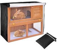 Housse de Clapier à Lapin Housse Universelle pour Clapier à Lapin Imperméable Cage à Lapin, Double Couche Housse de Clapier Coupe-Vent Imperméable Couverture de Cage Thermique 122 cm Durable 21