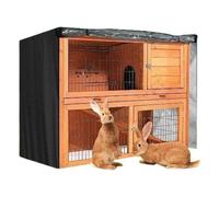 Housse de clapier à lapin - Protection hivernale imperméable, double housse avec fermeture éclair | Housse imperméable et coupe-vent pour cage de jardin, terrasse, jardin, pelouse | Protection