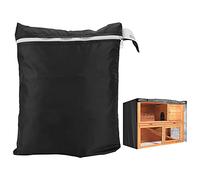 Housse de clapier, fournit une protection pour cage de volaille pliable en tissu Oxford, double couche pour combinaison de porte (noir)