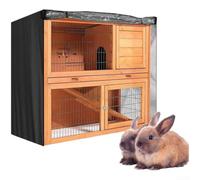 Housse de Clapier Imperméable Double Étage 122x50x105cm Protection Thermique Anti pour poussière pour Lapin(Black)