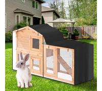 Housse de clapier triangulaire imperméable pour lapins et cochons d'Inde, protection contre la pluie, la poussière et la pluie, noir, vert, gris (noir, 147 x 52 x 86 cm)