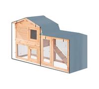 Housse de clapier triangulaire pour lapin, avec sac de rangement, Oxford 210D, coupe-vent et imperméable, gris, 1 pièce (180 x 52 x 86 cm)