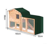 Housse de clapier triangulaire solide pour petits animaux, offrant une protection fiable par divers temps (vert, 180 x 52 x 86 cm)