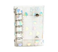 Housse de classeur - Couverture de carnet de notes budgétaire en PVC double fermeture à pression transparente rechargeable universelle en PVC - Pour journal de , trajets d'affaires, bureau