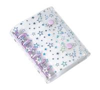 Housse de classeur en plastique transparent - Format A7 - Étoile scintillante - Pour carnets de notes - Carnet personnalisé - Pour enveloppes de caisse, journal, organisateur, dossier, feuilles