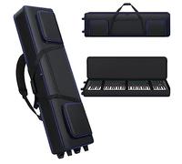 Housse de clavier 88 touches avec roulettes, sac rembourré portable pour clavier souple, 137,9 x 37,8 x 18 cm, sac de piano à roulettes avec poignées et bretelles réglables, housse rembourrée pour