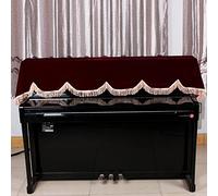 Housse de clavier de piano électronique à 88 touches, protection douce et durable pour pleuche de couleur foncée décorée avec des franges, belle scène applicable en studio à (Rouge)
