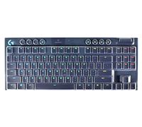 Housse de clavier en silicone anti-poussière compatible avec Logitech G915 TKL Tenkeyless Lightspeed RGB sans fil RVB - Accessoires pour clavier de jeu mécanique G915 TKL (transparent)