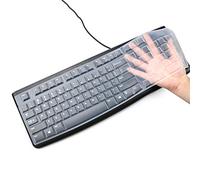Housse de Clavier en Silicone pour Clavier Logitech K120 & MK120 - Ergonomique - Clavier Filaire USB - Ultra Fin - pour Logitech MK120 K120, Transparent