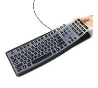 Housse de Clavier en Silicone pour K120 & MK120 Clavier de Bureau Ergonomique USB Filaire étanche Accessoires (Noir)