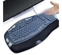 Housse de Clavier en Silicone pour Logitech K350 MK550 MK570, Housse de Clavier pour Logitech K350 MK550 MK570, Clavier Ergonomique sans Fil, imperméable, Anti-poussière (Transparent)