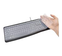 Housse de clavier en silicone ultra mince pour Logitech K120 MK120, housse de clavier pour clavier sans fil Logitech K120 MK120, imperméable, anti-poussière (transparent)