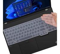 Housse de Clavier MUBUY-GOL pour Lenovo ThinkPad E16 T16 P16 P16s 16" - Transparent Noir Silicone Résistant à l'eau et la poussière
