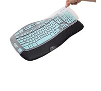 Housse de clavier pour clavier sans fil Logitech K350 MK550 MK570 Wave sans fil, protection de clavier en silicone anti-poussière pour clavier Logitech K350 MK550 MK570 (menthe dégradée)