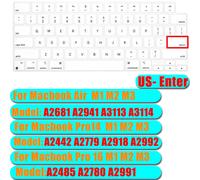 Housse de clavier pour MacBook Air & Pro M3 M2 M1 A3113 A3114 A2941 A2681 A2992 A2991 A2918 A2779 A2780 A2442 - Type A3113 US white