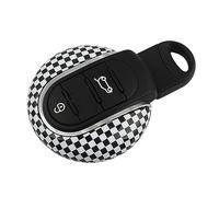 Housse de clé de Voiture Coque de clé Porte-clés Compatible avec Mini Cooper Après 2014 Troisième Génération Série F F54 F55 F56 F57 F60 PJ01 (Coque de clé Type B, Damier)