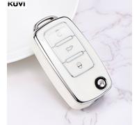 Housse De Clé De Voiture En Carbone Abs,Pour Vw Volkswagen Polo Tiguan Passat B5 B6 B7 Golf 4 5 6 Mk6 Jetta Lavida Octavia - Type Tpu White