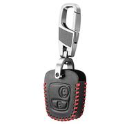 Housse de clé de Voiture en Cuir Porte-clés pour Peugeot 107 206 207 306 307 407 étui à clés pour citroën C3 C1 C2 C4 XSARA Picasso Coque à Distance Fob