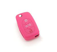 housse de clé en silicone pour Audi A1 A3 A4 A5 A6 A8 TT Q7 3 boutons Rose