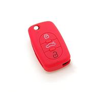 housse de clé en silicone pour Audi A1 A3 A4 A5 A6 A8 TT Q7 3 boutons Rouge