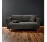 Douceur d'Intérieur - Housse de canapé Sacha - Polyester gaufré extensible - 180-230 cm - Anthracite