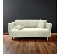 Douceur d'Intérieur Housse de canapé Sacha Polyester gaufré extensible Blanc 180-230 cm