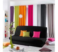 Housse de clic-clac Essentiel Noir - Paris Prix - Dimensions 185 à 200 cm x 120 à 140 cm - 100% Polyester