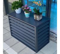 Housse de climatisation extérieure, cache moteur climatiseur extérieur, meuble housse climatiseur, écran de confidentialité pour poubelle, couvercle AC en aluminium (couleur : grizzle, S