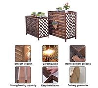 Housse de climatisation extérieure, écran de confidentialité décoratif pour porte-fleurs pour climatiseur, housse de protection pour climatiseur central toutes saisons pour unités extérieures, marron