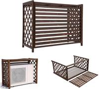 Housse De Climatisation Extérieure en Bois, Support à Fleurs en Bois Massif, écran De Protection pour Climatiseur, Clôture pour Climatiseur Extérieur, étagère, One Color, 115x54x95cm