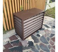 Housse de climatiseur d'extérieur et support pour plantes - Brise-vue décoratif en aluminium marron pour pompes à chaleur intérieur/extérieur - Solution résistante aux intempéries et élégante