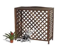 Housse de climatiseur d'extérieur - Support décoratif imperméable pour balcon et jardin - Élégant boîtier de pompe à chaleur - Taille moyenne - Idéal pour cacher les unités AC avec support de plantes