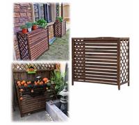 Housse de climatiseur en bois for intérieur et extérieur, housses de protection for climatisation, support de fleurs, étagère de balcon, cadre de climatiseur, décoration DIY, clôture en bois, hos en b
