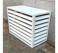 Housse de climatiseur extérieur et clôture d'intimité - Séparateur d'espace et poubelle en alliage d'aluminium pour la protection des unités de climatisation et des pompes à chaleur