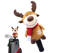 Housse De Club De Golf - Protège-Bois De Noël En Tricot & Peluche Pour Driver, Bois, Putter - Housse Durable Pour Hommes & Femmes - Design Festif Père Noël, Bonhomme De Neige, Élan - Protection Des Cl