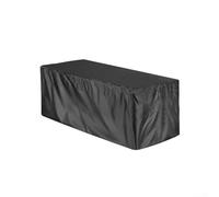 Housse de coffre de jardin en tissu Oxford 210D imperméable avec cordon de serrage pour terrasse, noir, grande taille (S)