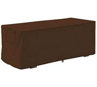 Housse de coffre de terrasse imperméable beige - 132,1 x 63,5 x 55,9 cm - Résistante aux intempéries, durable et protégée contre les UV pour meubles d'extérieur (marron, 132,1 x 63,1 x 55,9 cm)