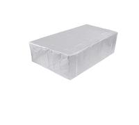Housse de coffre de terrasse, terrasse, meubles de jardin, imperméable, pluie, neige, chaise, pour canapé, table et anti-poussière, argenté, 270 x 180 x 89 cm