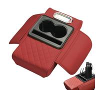Housse de console centrale de voiture - Accoudoir de voiture et support de téléphone - Console en cuir synthétique - Coussin de console centrale avec distributeur de boîte en tissu - Protection