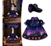 Housse de costume d'oie avec motif chauve-souris pour véranda, bar, jardin, porte d'entrée, décorations de fête, convient aux figurines d'oie de Noël, tissu à partir de 3 ans, idéal pour l'intérieur