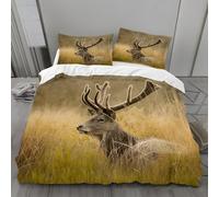 Housse de Couette 1 Personne 160x200 Cerf Sika Parure de Lit Microfibre Ensemble de Literie 3D Animaux Africains Housse Couette et 2 Taies d'oreiller 65x65 pour Enfants k.2476