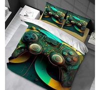 Housse de Couette 135x200cm 3D Gamepad Motif Parure de Lit Game Controller Impression Adulte Hommes Ado Enfants Garçons pour Enfants Adultes Ensemble de Literie avec 2 taie d'oreiller 50x75cm