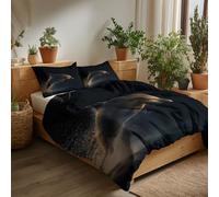 Housse de Couette 140 x 200 cm Film Animaux Dauphins Parure de Lit Garçon Fille en Microfibre Chambre Décor Housse Couette avec Fermeture Éclair avec 2 Taies d'oreiller 65x65 cm, Noir