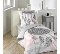 Housse de Couette - 140 x 200 cm + taie - Namaste, attrape-rêves - Gris