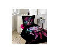 Housse de Couette - 140 x 200 cm + taie - Porte-bonheur - Attrape-rêve - Noir