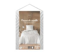 Douceur d'Intérieur – Parure de lit Heltie – Microfibre tuftée – 2 pièces 140 x 200 cm Blanc