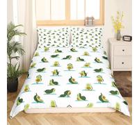 Housse de Couette 140x200 Avocat Microfibre Douce Parures de Lit 1 Personne Imprimé 3D Motifs de Dessins Animés Housses Couette avec 2 Taies d'oreiller et Fermeture Éclair a.62