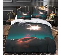 Housse de Couette 140x200 cm Baguettes Magiques 3D Imprimé Parures de Lit Magnifique et Magnifique Douceur Microfibre 1 Personne Literie avec Fermeture Éclair et Taie d'oreiller 65x65 cm d-589