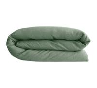 Housse de couette 140x200 cm lit simple lin lavé SONATE vert Thym
